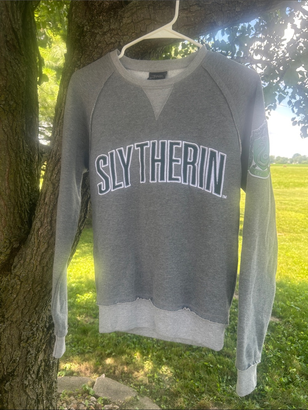 Gray Slytherin Crewneck Pullover Sweatshirt